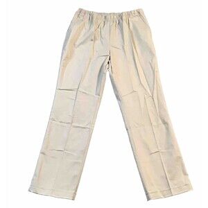 Lands End Women's 16 Pants Light Stone~ Hi Rise Elastic Waist Pull On NEW 066155